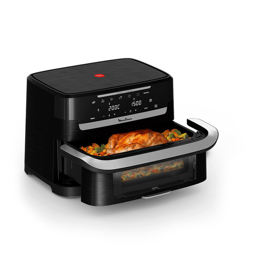 Moulinex Ever Fry Dual Flex, friggitrice ad aria, doppio cestello flessibile, capacità di 9 L