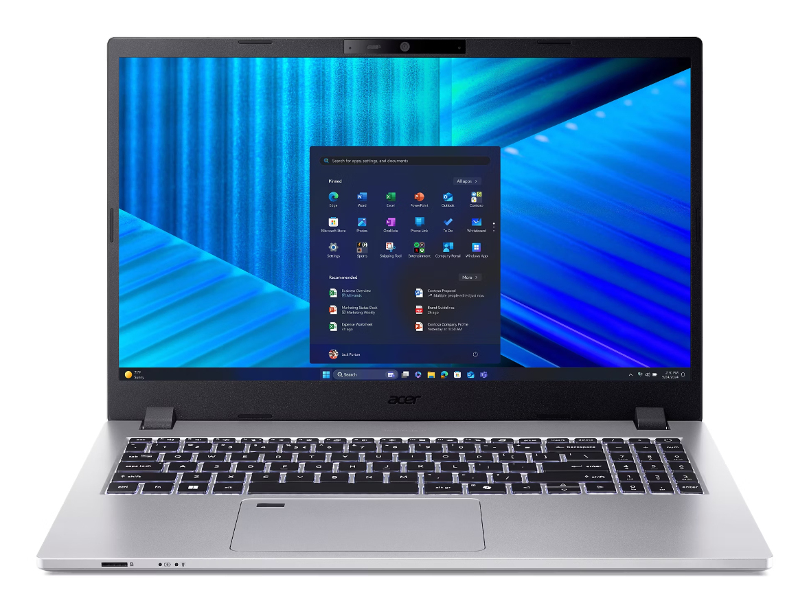 Acer TMP215-75-G2-TCO-79SY Notebook Intel Core Ultra 7 155H 15.6 Full HD 16GB RAM 1TB SSD Windows 11 Pro colore Argento