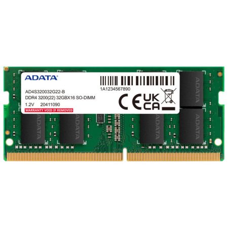 adata-ad4s32008g22-dtgn-memoria-16-gb-2-x-8-gb-ddr4-3200-mhz ADATA AD4S32008G22-DTGN Memoria 16 GB 2 x 8 GB DDR4 3200 MHz 260-pin SO-DIMM per Computer portatile colore Nero