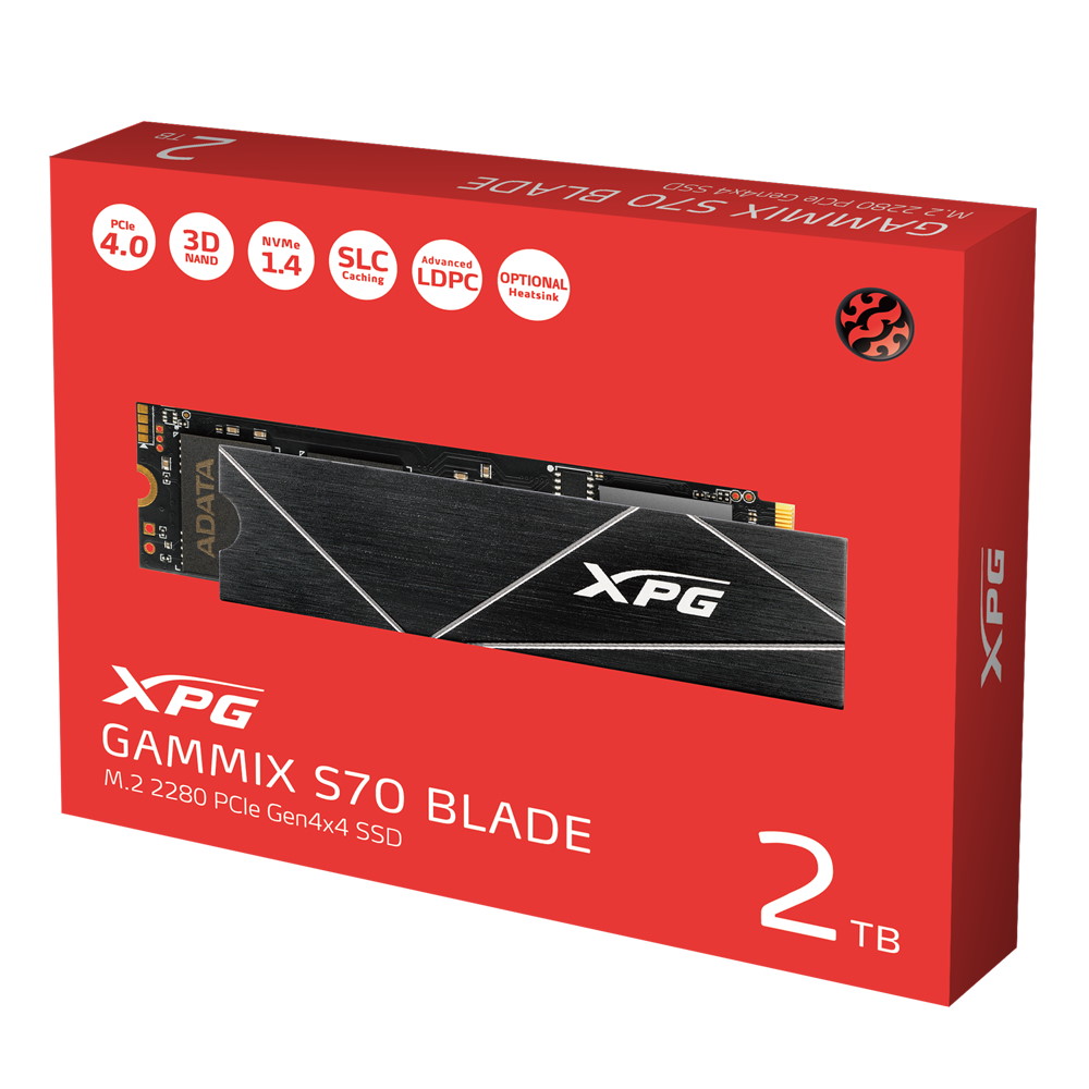 Adata SSD Gaming Interno S70 Blade Pcie Gen4x4 M.2 2280 2TB Agammixs70b-2T-CS