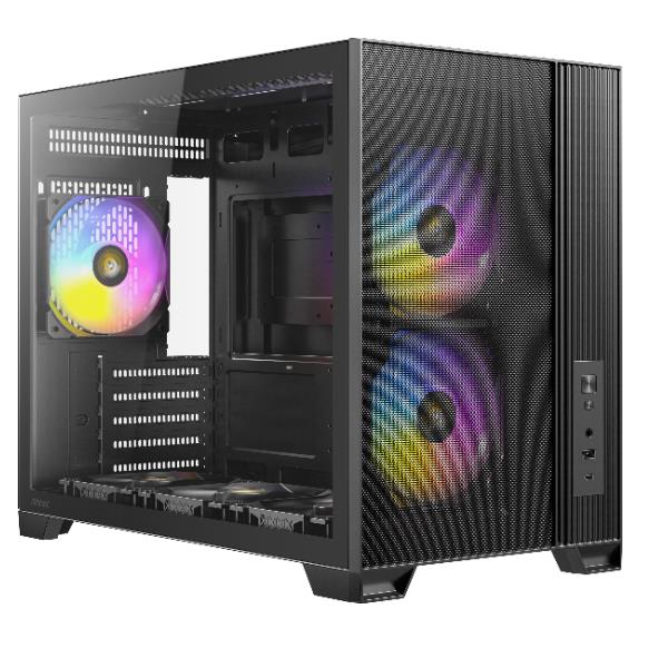 Antec Case Mini-Tower FLUX M Micro-ATX Vetro Temperato Porta USB Type-C Nero
