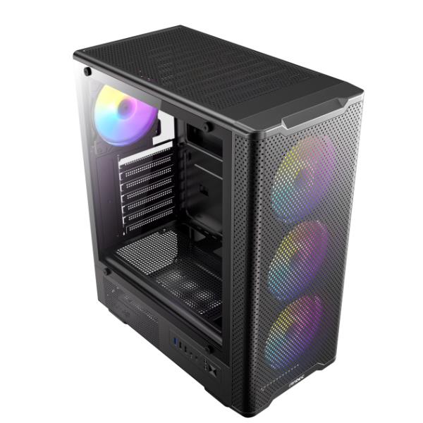 Antec VX-310 ARGB Case PC Mid Tower ATX Vetro Temperato Mesh 4 Ventole ARGB USB 3.0 colore Nero