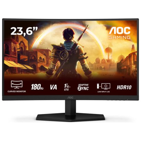 aoc-monitor-gaming-curvo-24-full-hd-180hz-nero-rosso AOC Monitor Gaming Curvo 24'' Full Hd 180Hz Nero Rosso
