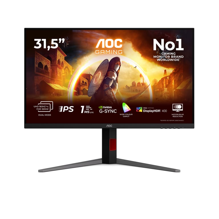 AOC U32G4U Monitor PC 4K Ultra HD 31.5'' 1 ms Nero e Rosso