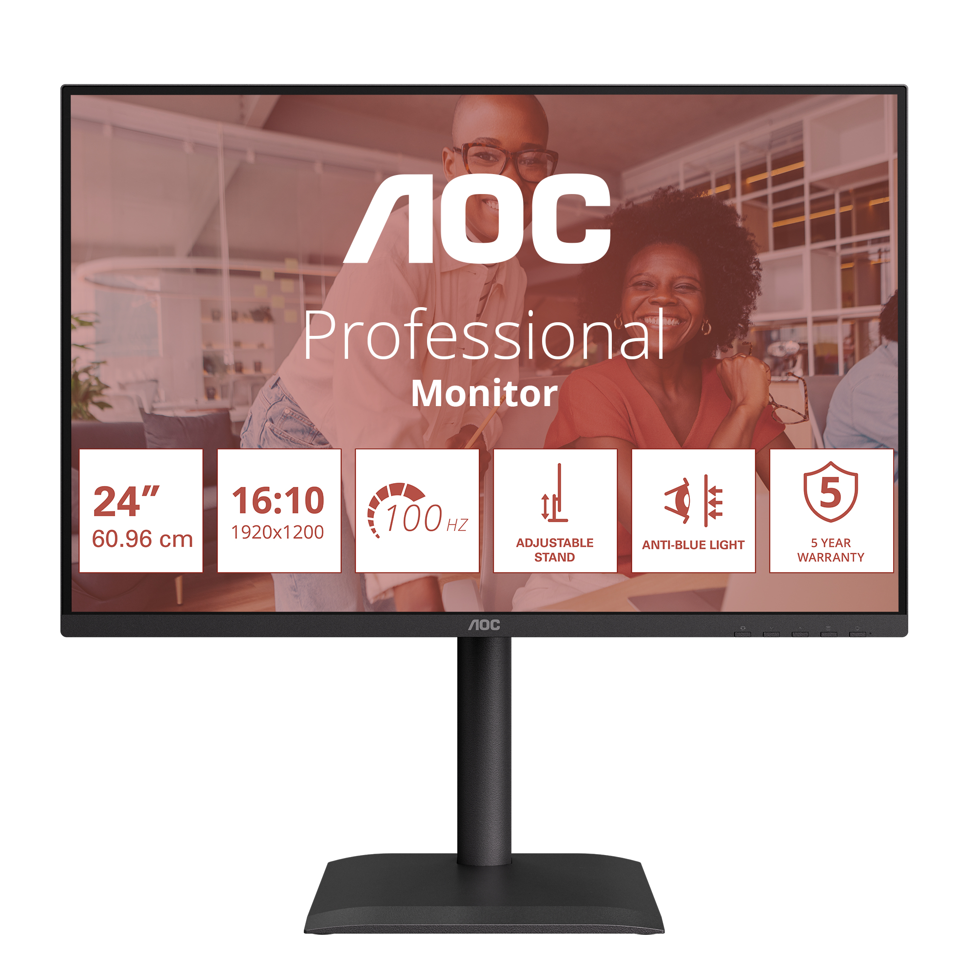 AOC X24E4U Monitor PC 24'' IPS WUXGA 1920x1200 100Hz 4ms Hub USB 3.2 VESA colore Nero