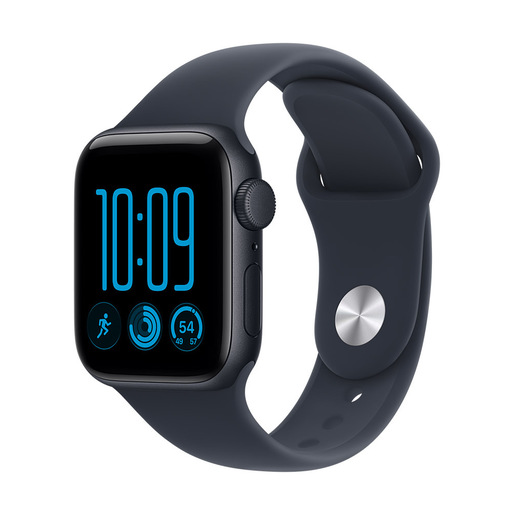 Apple Watch SE (3nd generation) SE 3 GPS, Cassa 40 mm in alluminio mezzanotte con Cinturino Sport blu marino – M/L - 10,7 mm