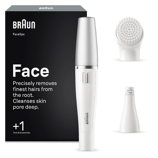 Braun FaceSpa, Epilazione E Pulizia Viso, +1 Accessorio, 810, Bianco/Argento