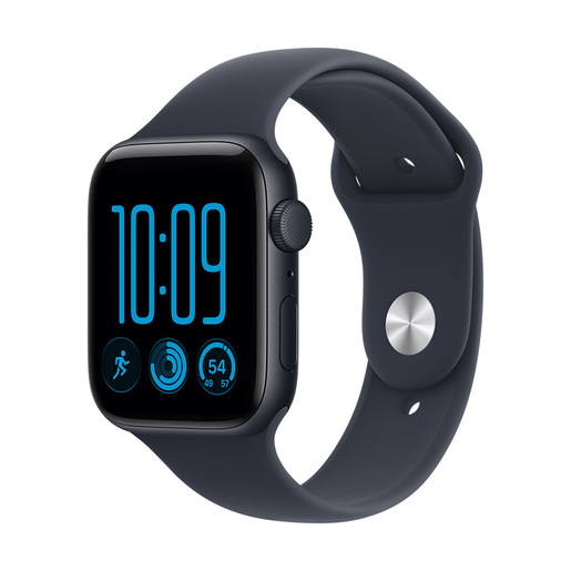 Apple Watch SE (3nd generation) SE 3 GPS, Cassa 44 mm in alluminio mezzanotte con Cinturino Sport blu marino – S/M - 10,7 mm