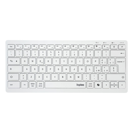 IOPLEE Tastiera wireless ricaricabile bianca