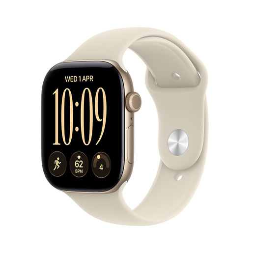 Apple Watch Series 12 GPS + Cellular, cassa 42 mm in alluminio color oro chiaro con cinturino Sport sabbia - M/L