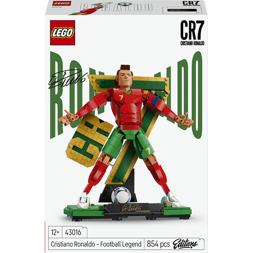 LEGO Editions 43016 Cristiano Ronaldo – Leggenda del Calcio, Action Figure Giocattolo 3D da Esposizione, Regalo Bambini 12+ - Multicolore