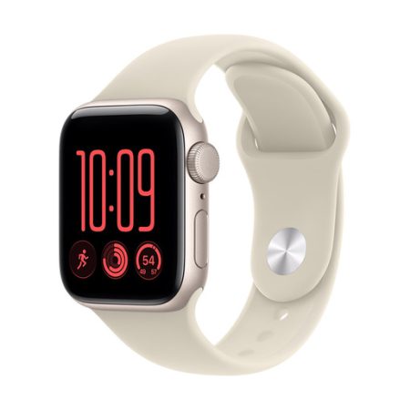 Apple_Watch_SE_3_GPS_40mm_Starlight_Aluminum_Sand_Sport_Band_34F Apple Watch SE (3nd generation) SE 3 GPS, Cassa 40 mm in alluminio galassia con Cinturino Sport sabbia - S/M