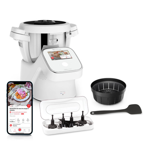 Moulinex Robot da cucina multifunzione i-Companion Touch, Funzione Cottura, Capacità 3L, Schermo Touch