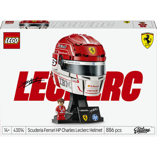 LEGO Editions 43014 Casco di Charles Leclerc Scuderia Ferrari HP con Minifigure F1 da Collezione, Regalo Ragazzi e Fan 14+ - Multicolore