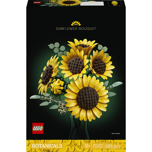 LEGO Botanicals 11502 Bouquet di Girasoli, Fiori Artificiali per Adulti, Girasoli Finti, Steli di Eucalipto, Regalo per Donne