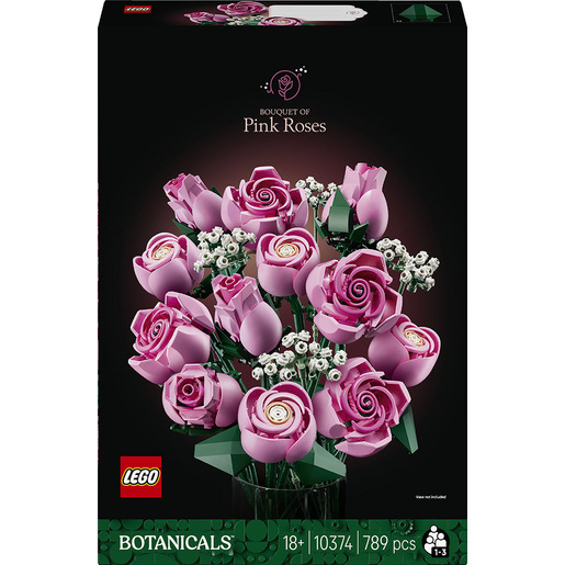 LEGO Botanicals 10374 Bouquet di Rose Rosa, Costruzioni per Adulti di Fiori Finti, Decorazione di Casa, Idea Regalo Fai da Te
