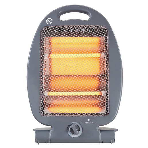 Electroline QHE8065 Stufa radiante al quarzo Grigia 800W base pieghevole