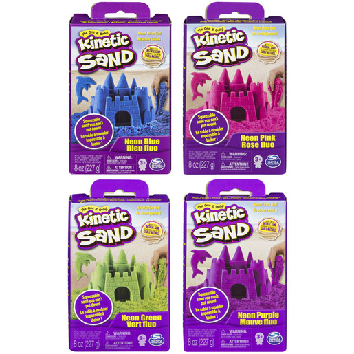 Kinetic Sand , Sabbia Cinetica da Modellare 227gr, Colore Casuale tra Blu, Giallo, Rosso, Confezione a Sorpresa, 3+ Anni