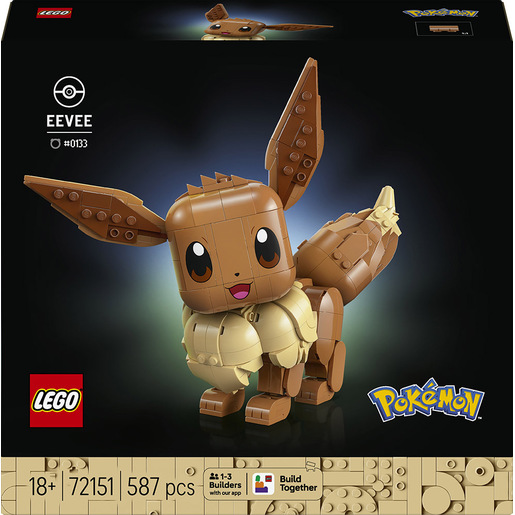 LEGO Pokémon 72151 Eevee, Kit Modellismo per Adulti dall'Anime, con Parti Snodabili, Decorazione Fai da Te, Regalo per Gamer