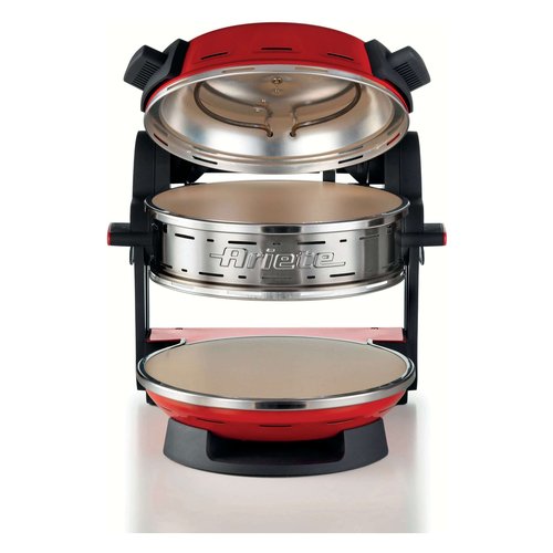 Ariete 927 Pizzeria Forno Pizza Doppio 2300 W 2 Pietre Refrattarie 32 cm 400°C 5 Livelli di Cottura colore Rosso