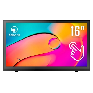 Atlantis A05-T16A-VHM Monitor Touch 15.6'' Full HD 1920x1080 IPS 10 Tocchi HDMI VGA 60Hz VESA 75 colore Nero