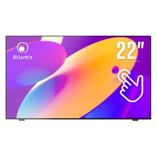 Atlantis A05-T22A-VHDM Monitor Touch 22'' IPS Full HD 1920x1080 10 Tocchi HDMI VGA DisplayPort Hub USB 3.0 VESA 100x100 colore Nero