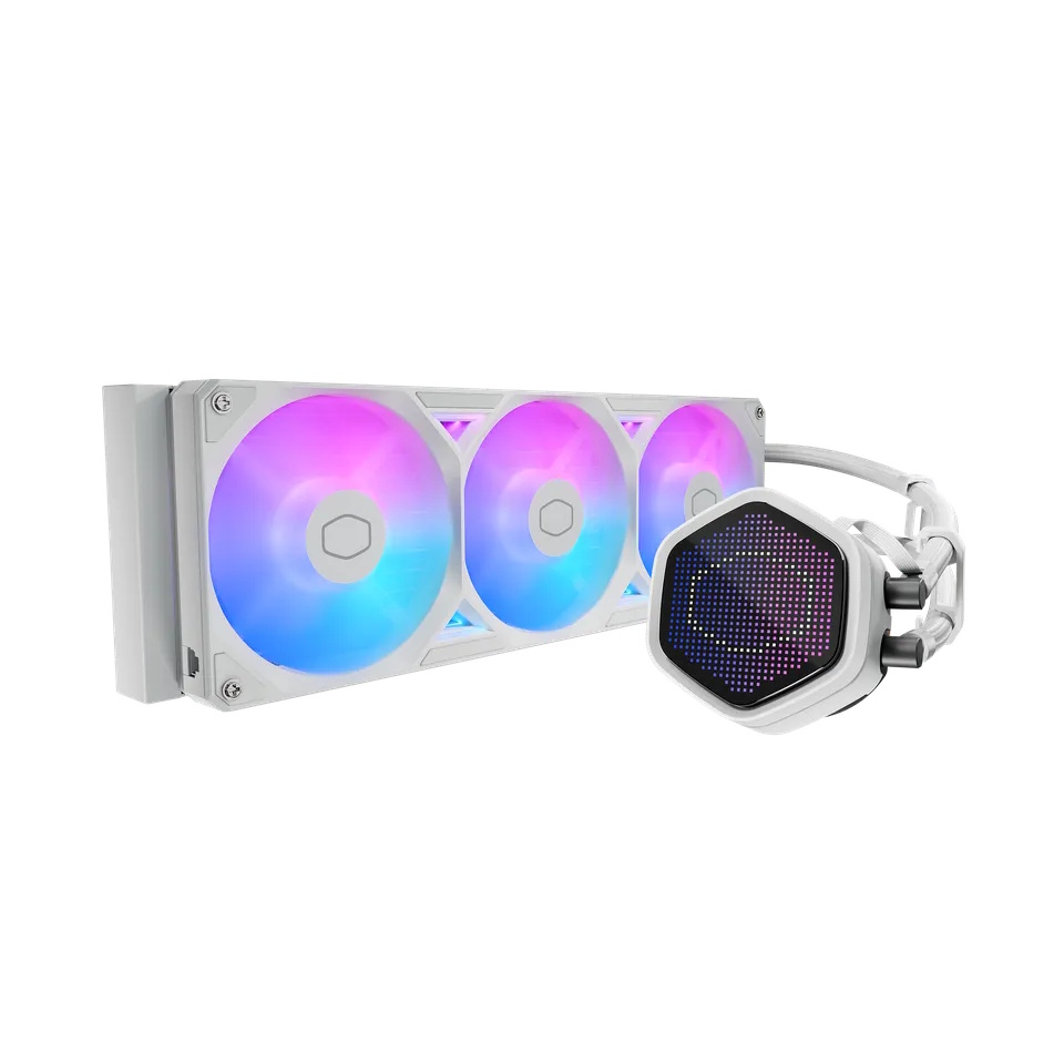 Cooler Master Dissipatore A Liquido Atmos Ii, 2x120mm Argb, Kit Schermo Pixel Incl, Bianco MLX-D36m-A25sz-PW