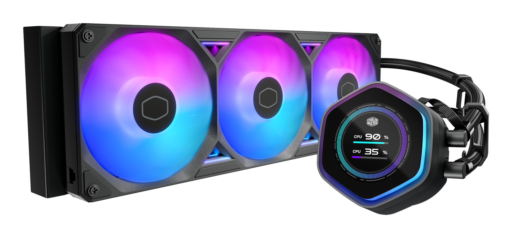 Cooler Master Dissipatore A Liquido Atmos Ii, 3x120mm Argb, Kit LCD Inc, Nero MLX-D36m-A25sz-L1