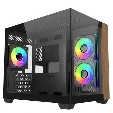 cooler-master-e481-khnn-s00-elite-481-wood-case-mini-tower-m Cooler Master E481-KHNN-S00 Elite 481 Wood Case Mini Tower mATX ITX con 3 Ventole 120mm ARGB USB-C Vetro Temperato colore Nero