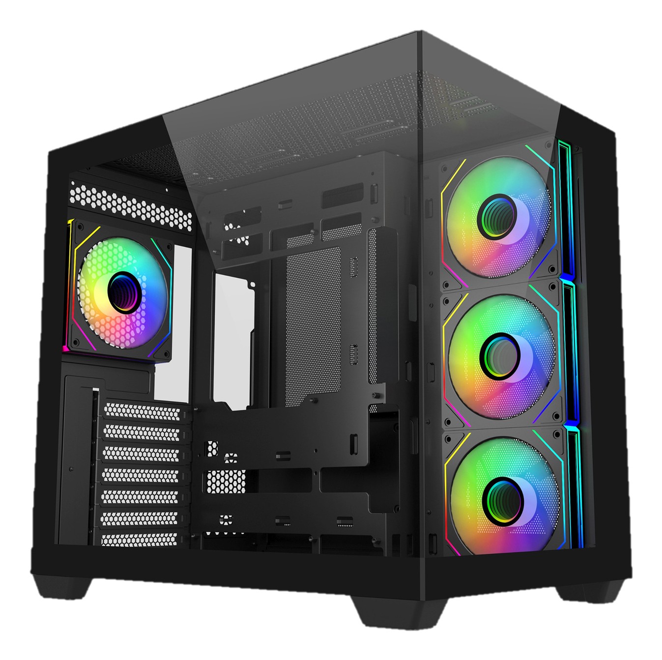 Cooler Master E681-KHNN-S00 Elite 681 Case Midi Tower ATX Dual Chamber 4 Ventole ARGB Vetro Temperato 270° USB-C 20Gbps colore Nero