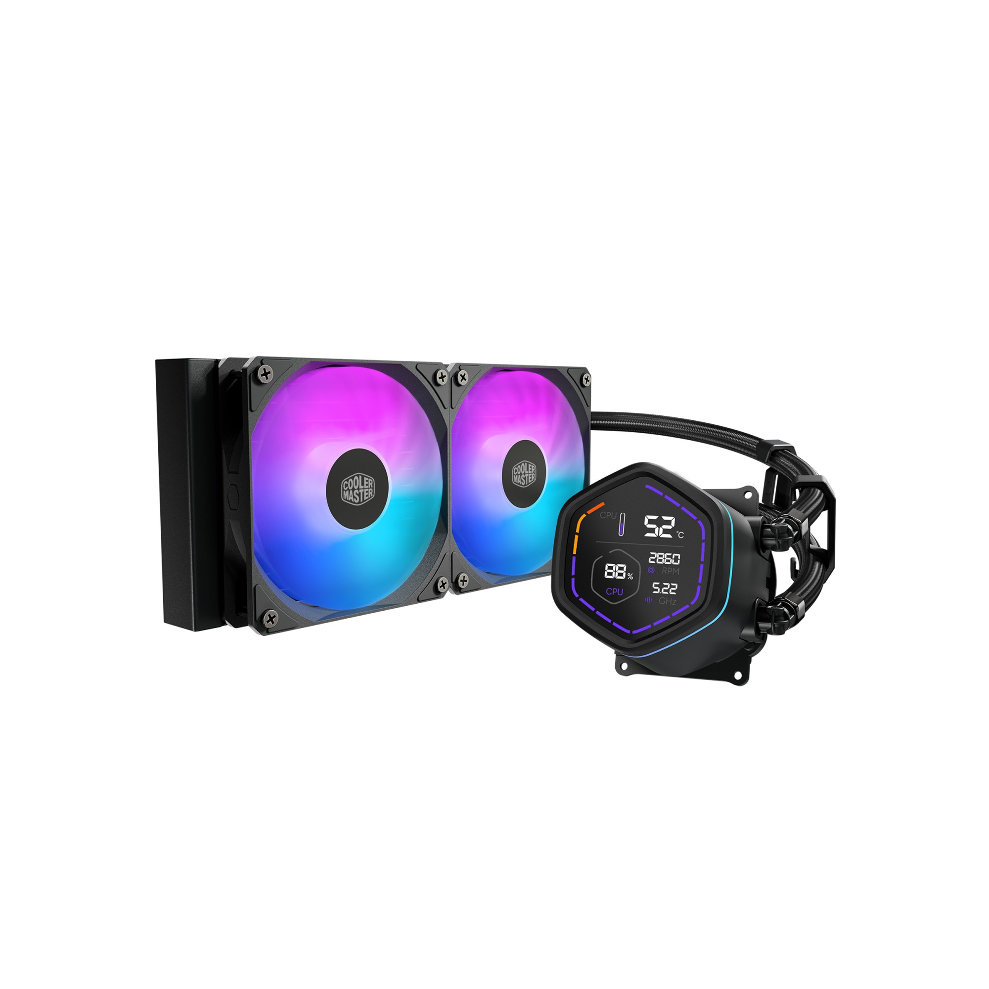 Cooler Master MLX-D24M-A18PA-RD MasterLiquid Core Nex Digital Dissipatore a Liquido 240 mm 2 Ventole 120 mm ARGB Display LED colore Nero