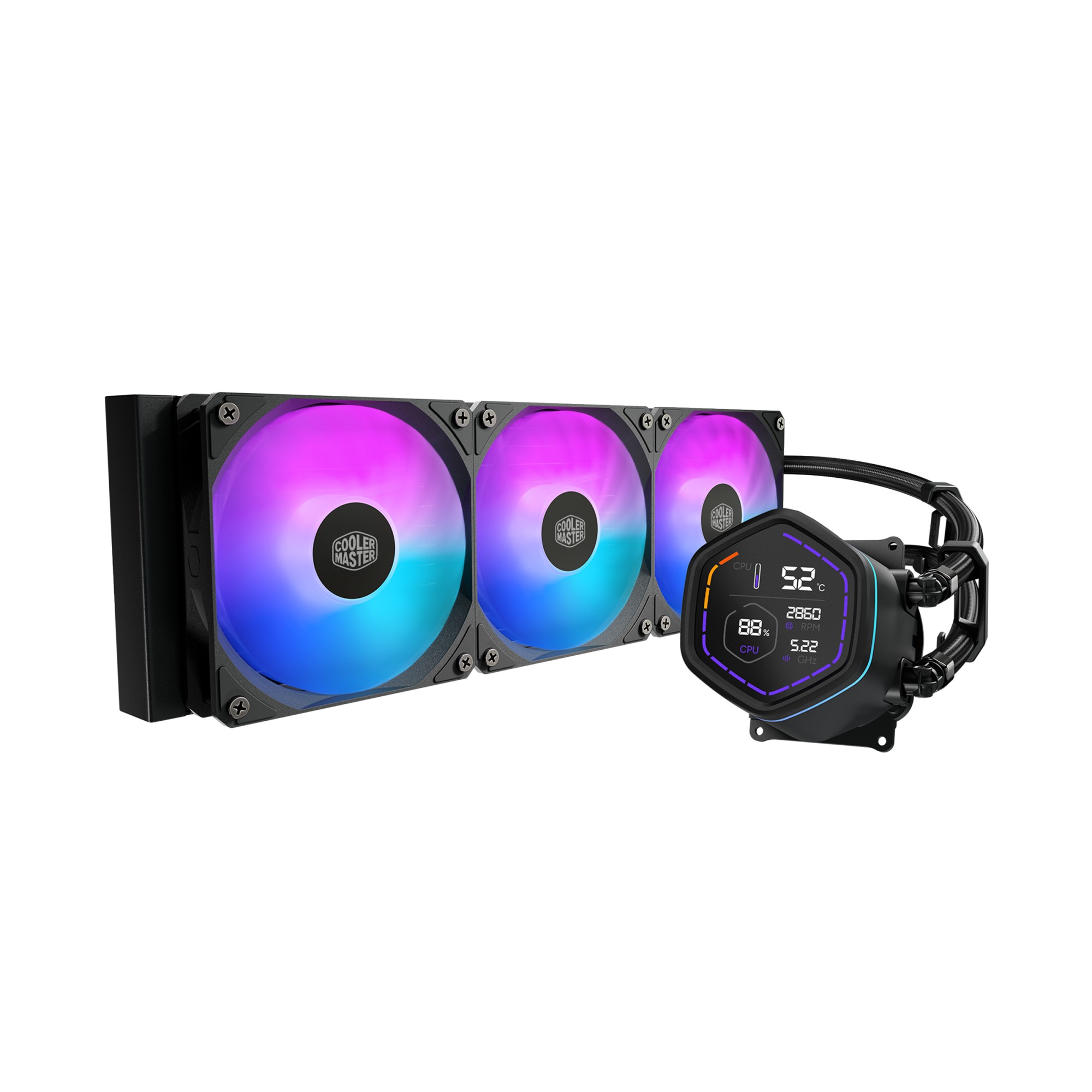 Cooler Master MLX-D36M-A18PA-RD MasterLiquid Core Nex Digital Kit di raffreddamento a liquido 3 ventole 120mm Display LED ARGB colore Nero
