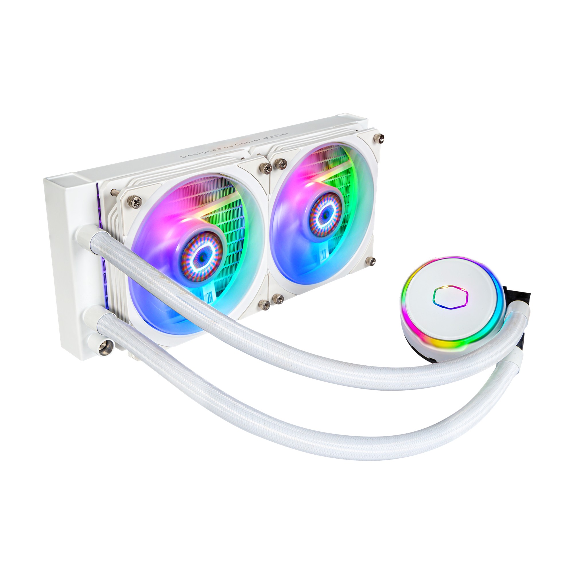 Cooler Master MLY-D24M-A23PZ-RW MasterLiquid PL240 Flux Kit di raffreddamento a liquido 12 cm 2 ventole PWM pompa 210000 h colore Bianco