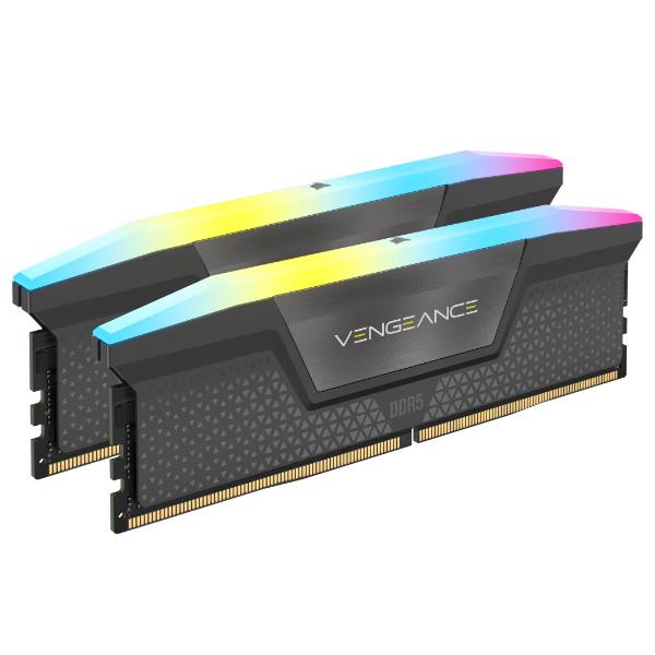 Corsair CMH32GX5M2E6000Z36 Vengeance RGB Memoria RAM DDR5 32GB 2x16GB 6000MHz CL36 Intel XMP AMD EXPO colore Grigio - 288-pin DIMM