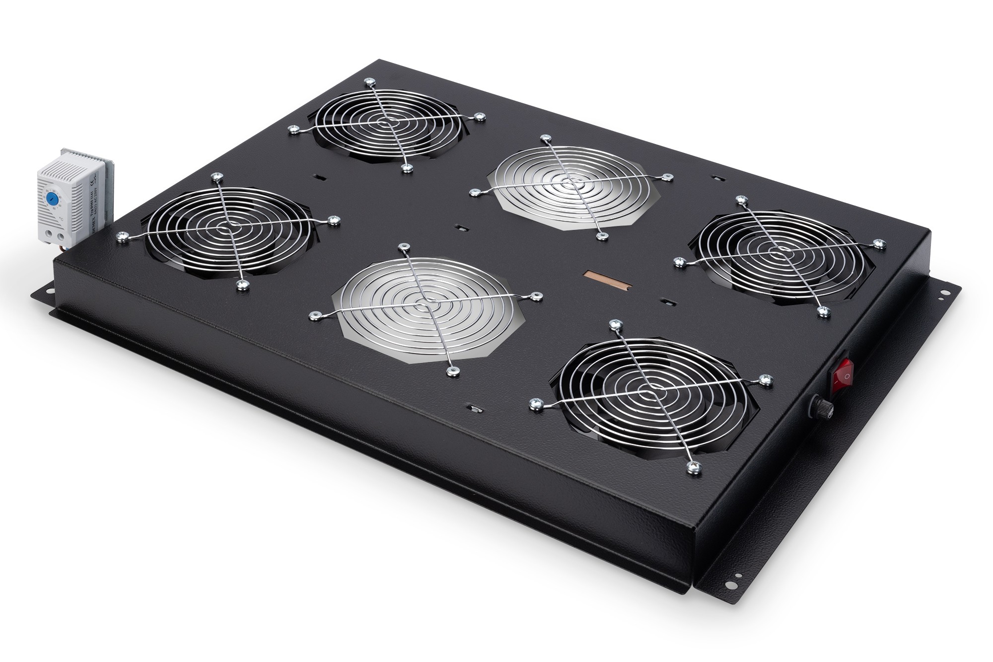 Digitus DN-19 FAN-4-SRV-B Unique Kit Ventilazione Tetto Rack 4 Ventole Termostato 9,2 m³-min 48 dB colore Nero