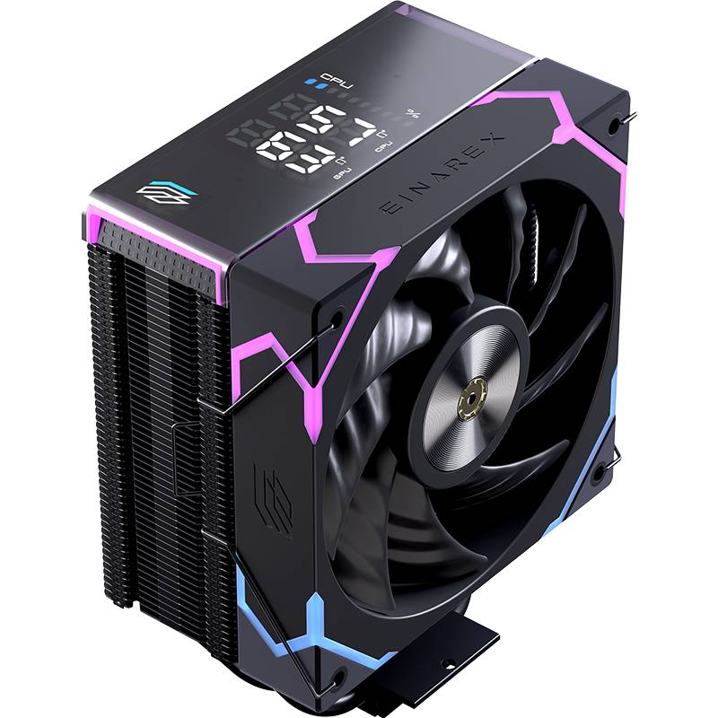 Einarex EXAC-GL-100-R-B Dissipatore Aria 4 Tubi di Dissipazione 1 Ventola RGB LGA 1150-1851 AM4-AM5 colore Nero