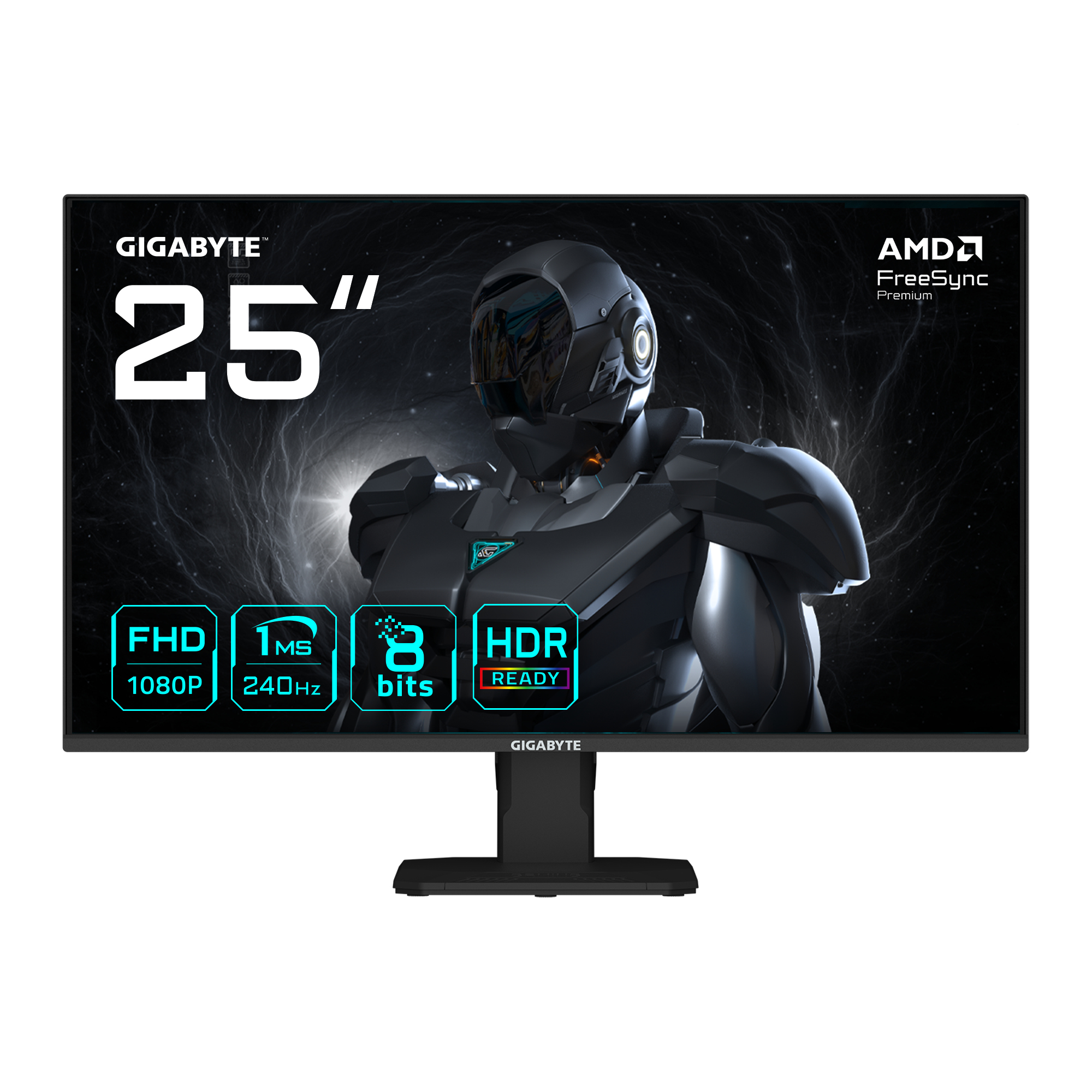 Gigabyte GS25F2A EK Monitor Gaming 25'' FHD 240Hz 1ms HDR10 IPS LED 120% sRGB AMD FreeSync Premium Eyesafe 2.0 colore Nero