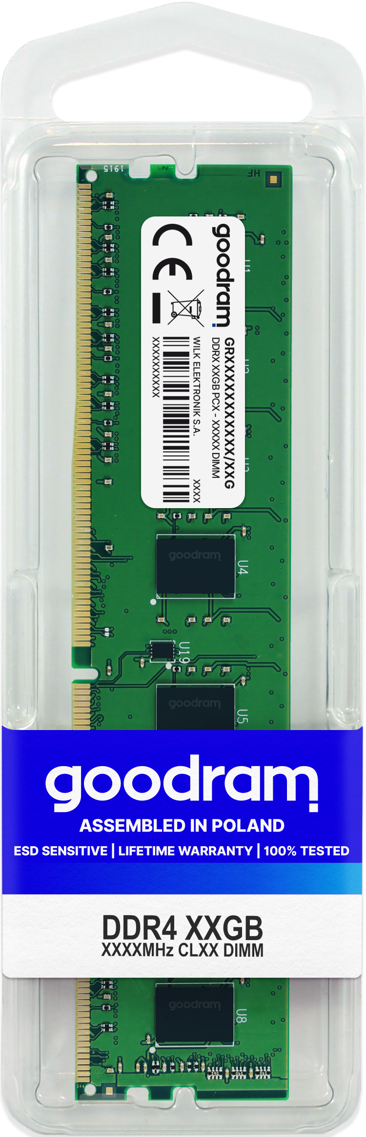 GoodRam GR3200D464L22-16G Modulo di Memoria 16 GB DDR4 3200 MHz CL22 1.2 V 288-pin DIMM colore Nero