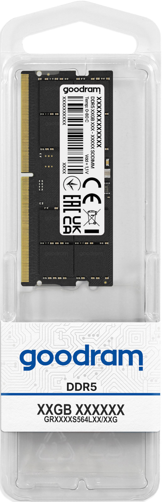 Goodram memoria ram DDR5 16 GB 5600 MHz CL46 288-pin DIMM 1x16 GB 1.1V GR5600D564L46S-16G