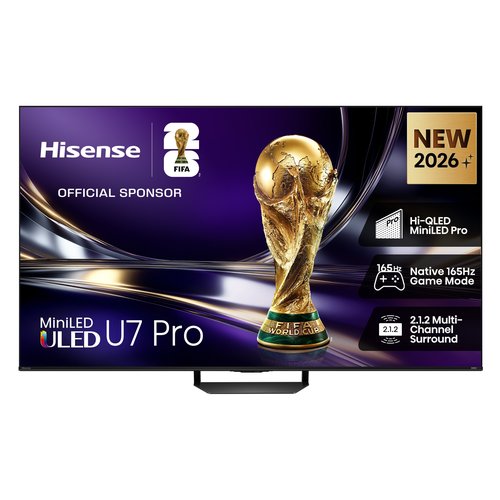 Hisense 55U7S PRO Smart TV Mini LED 55'' 4K 165Hz Dolby Atmos Dolby Vision IQ VIDAA 4 HDMI 2.1 colore Nero