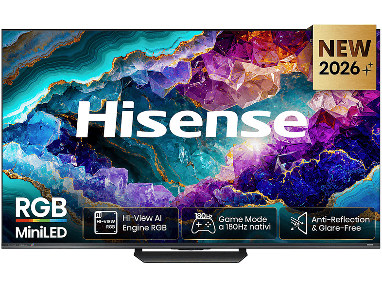 HISENSE 55UR8S TV MINI LED, SMART TV, 55 ", RGB-MiniLED, Processore Quad Core MT9655, Classe E