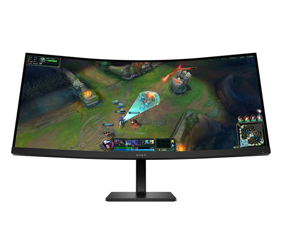 HP AV4C1E9#ABB Omen Monitor da gaming curvo 34'' WQHD 180 Hz 1ms MPRT AMD FreeSync Premium VESA DisplayHDR 400 colore Nero
