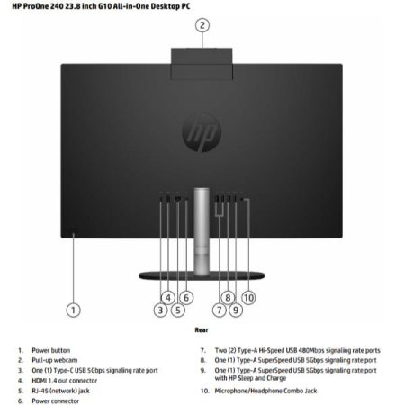 hp-d57kmea-proone-240-g10-desktop-pc-intel-core-i3-8-gb-ssd HP D57KMEA ProOne 240 G10 Desktop PC Intel Core i3 8 GB SSD 256 GB colore Nero