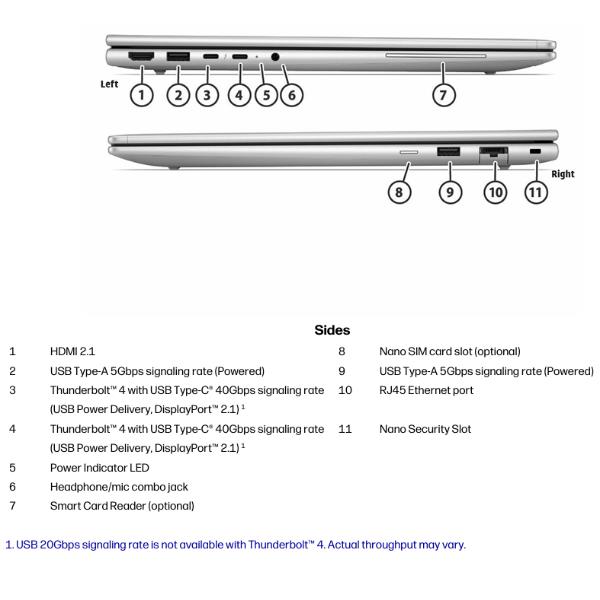 HP DL5Q8AT EliteBook 6 G2i Notebook 16 pollici Intel Core Ultra 5 325 24GB Argento