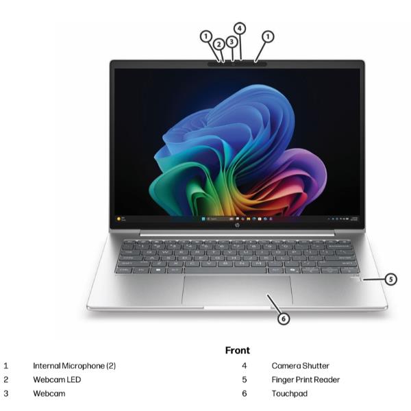 HP DP9J3AT ProBook 4 G2i Notebook 14 Intel Core Ultra 7 16GB RAM 512GB SSD Wi-Fi 7 Windows 11 Pro colore Grigio Grigio Scuro