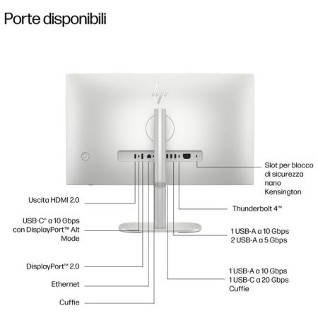hp-elitestudio-8-g1i-d5bc2et-abz-pc-all-in-one-27-pollici-in HP EliteStudio 8 G1i D5BC2ET-ABZ PC all-in-one 27 pollici Intel Core Ultra 5 235 16 GB DDR5 512 GB SSD Quad HD 2560x1440 Wi-Fi 7 Windows 11 Pro argent