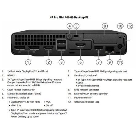 hp-pro-mini-400-g9-pc-desktop-intel-i5-14500t-8gb-256gb-ssd Hp Pro Mini 400 G9 Pc Desktop Intel i5-14500T 8GB 256GB SSD Windows 11 Pro Nero