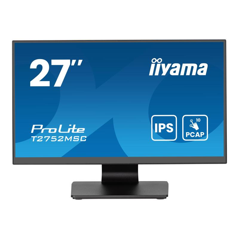 Iiyama ProLite T2752MSC-B1AG Monitor Touch 27'' IPS Full HD PCAP 10 Punti 100Hz Hub USB 3.2 HDMI DisplayPort colore Nero