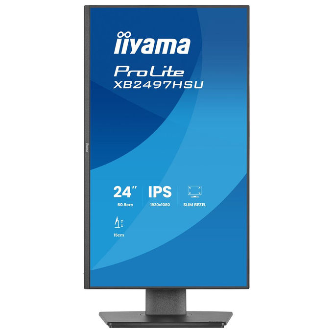 Iiyama ProLite XB2497HSU-B1 monitor 23,8 pollici Full HD 1920x1080 IPS LED 120 Hz Flicker-Free hub USB HDMI DisplayPort