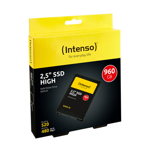 Intenso 3813460 High Performance SSD interno 960 GB SATA III 2.5 pollici fino a 520 MB-s colore Nero